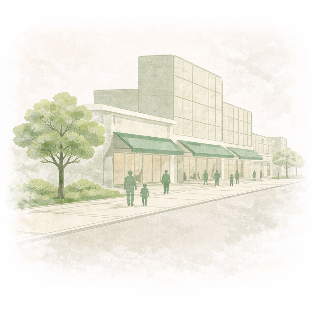 Human-scale streets and active ground floors