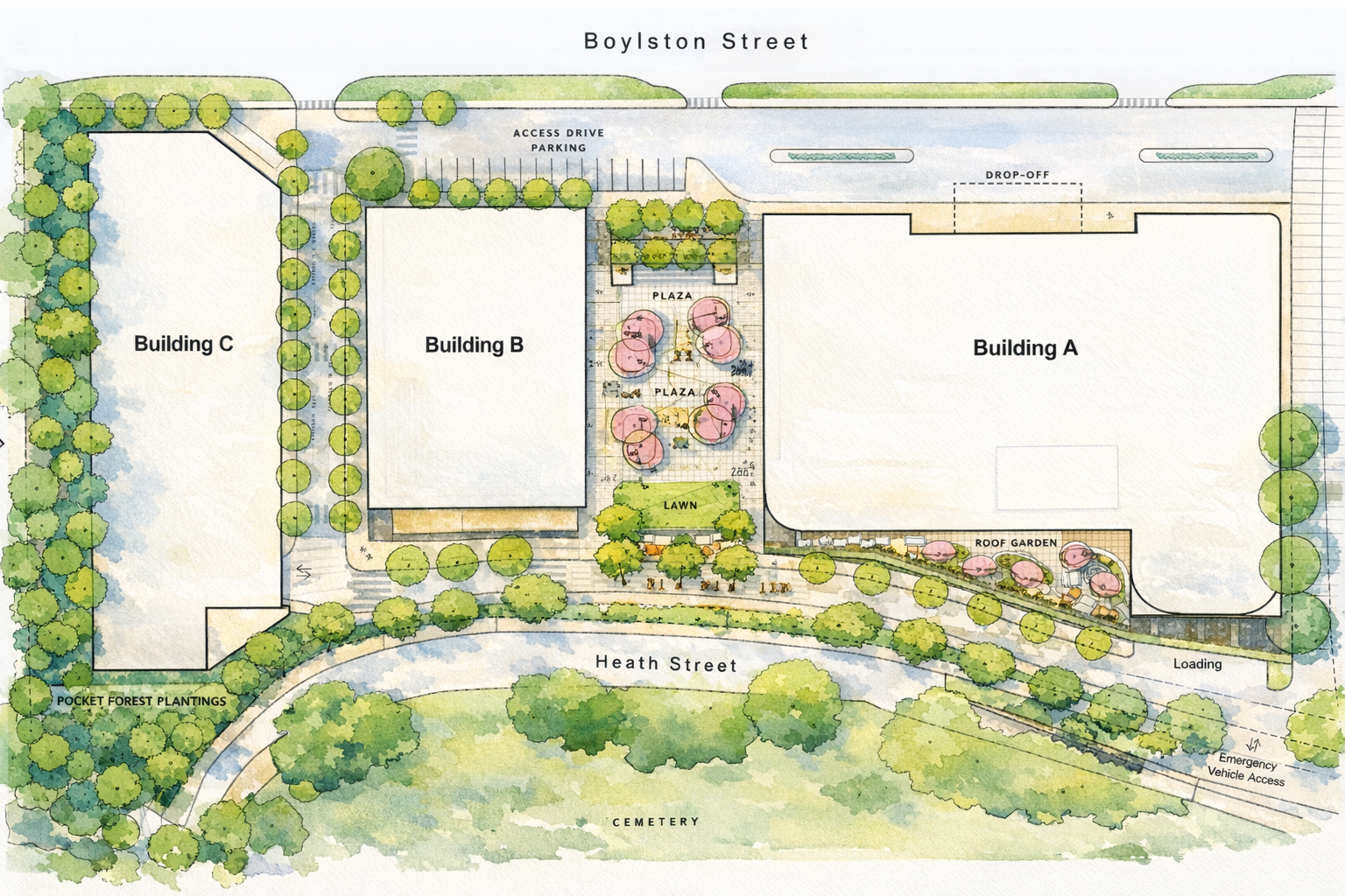 Illustrated site plan