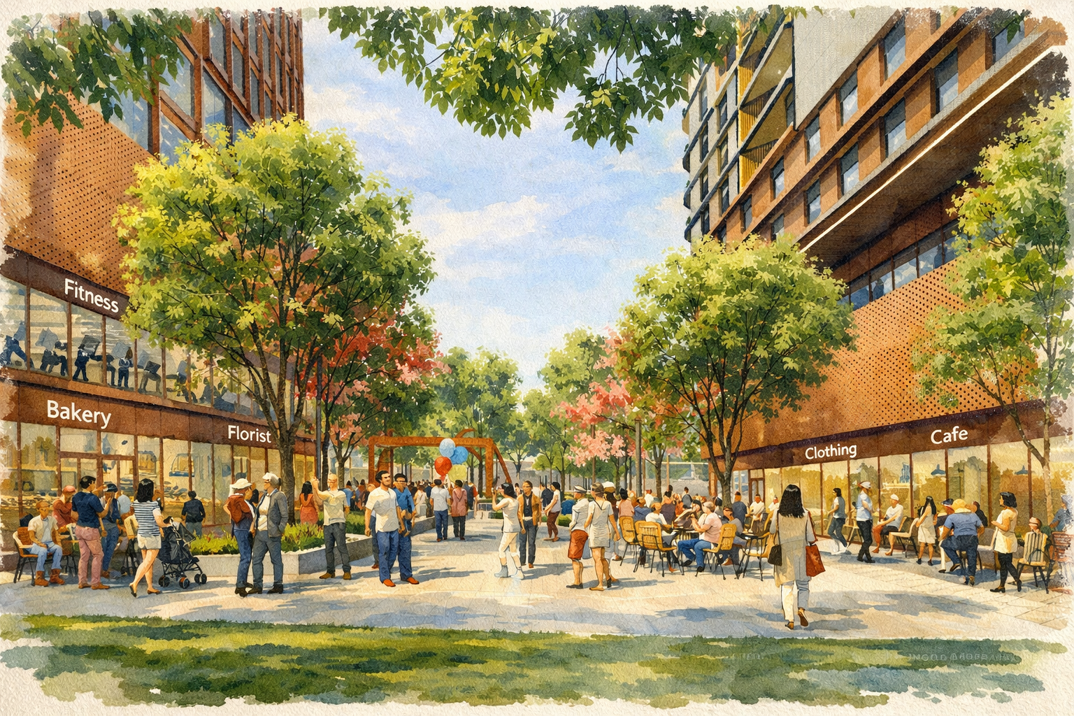 Proposed plaza rendering